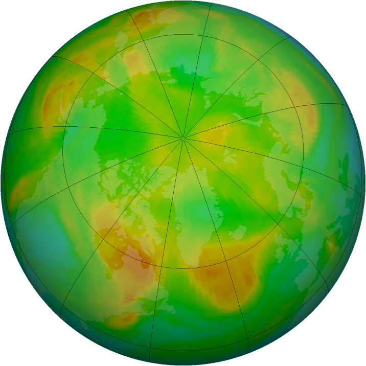 Arctic ozone map for 07 June 2000